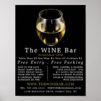 White Wine Glass, Wine Bar/Winery Advertising