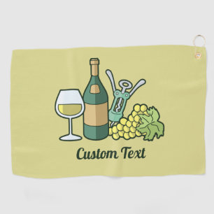 White Wine Golf Towel
