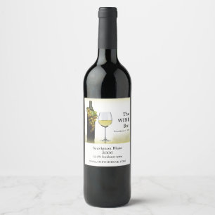 White Wine & Grapes, Wine Bar/Winery Label