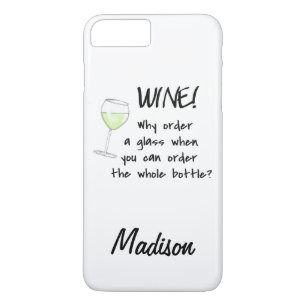 White Wine - Order Whole Bottle Name Personalized iPhone 8 Plus/7 Plus Case