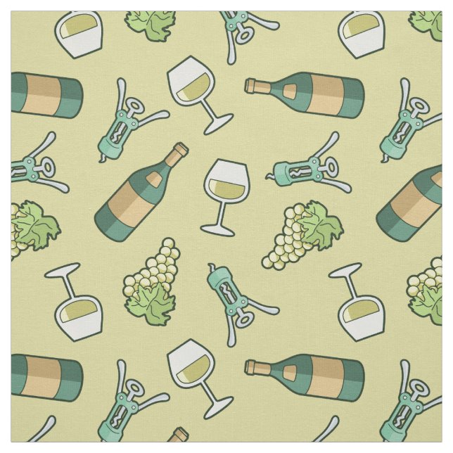 White Wine Pattern Fabric (Swatch)