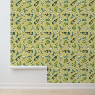 White Wine Pattern Wallpaper