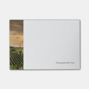 White Wine With Barrel On Vineyard In Chianti Post-it Notes
