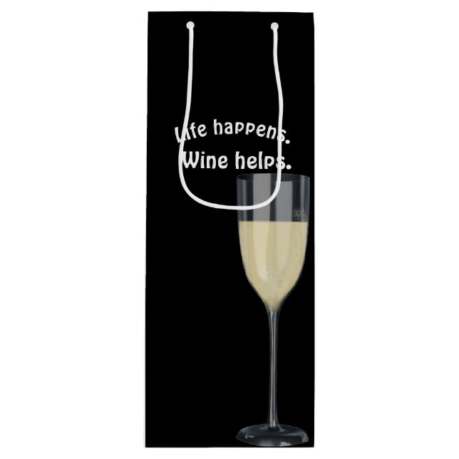 white wine with quote wine gift bag (Front)