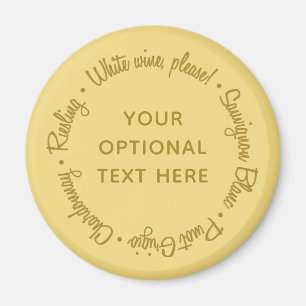 White Wines custom text magnet