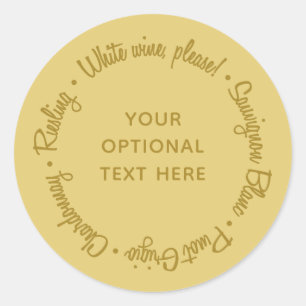 White Wines custom text stickers
