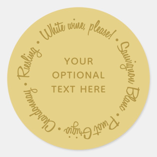 White Wines custom text stickers (Front)