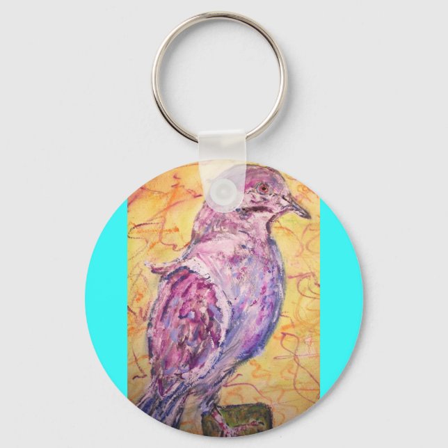 White-winged Dove art Keychain (Front)