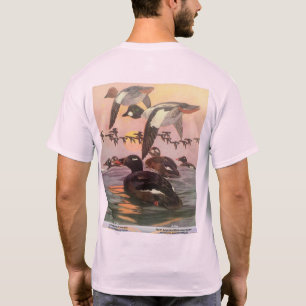 White-winged Scoter & Goldeneye, double artwork T- T-Shirt