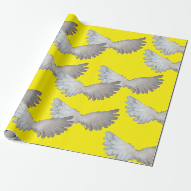 White Wings Wrapping Paper (Unrolled)