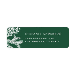 White Winter Botanicals Forest Green Christmas