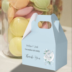 White Winter Dragon Snowflakes Blue Favor Box