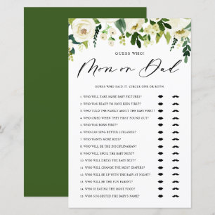 White Winter Flowers Guess Who Mom or Dad Game