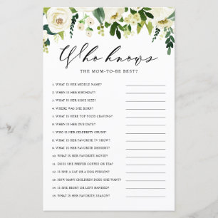 White Winter Flowers Who Knows the Mom Best Game