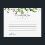 White Winter Peony Floral Wedding Advice Card<br><div class="desc">This white winter peony floral wedding advice card is perfect for a modern wedding. The design features beautiful hand-drawn white peonies bunched into neat bouquets with burgundy buds and green leaves. These cards are perfect for a wedding, bridal shower, baby shower, graduation party & more. Personalize the cards with the...</div>
