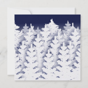 White Winter Pine Trees   You Customize 5 x 5 Thank You Card