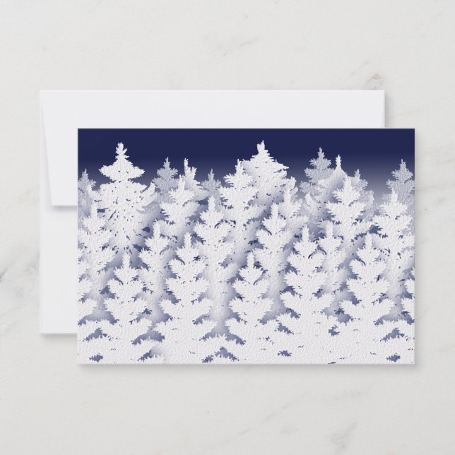White Winter Pine Trees | You Customize Thank You Card (Front)