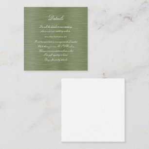 White Winterberry Green Leaf Gold Ribbon Details Enclosure Card