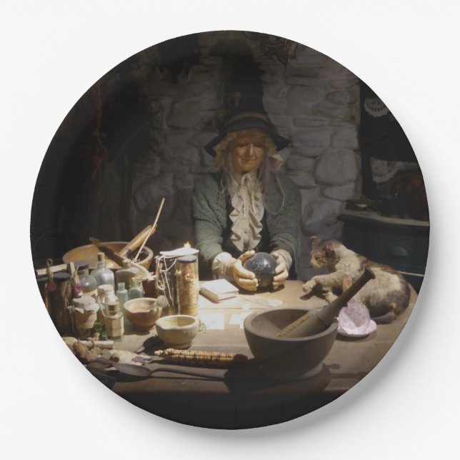 White Witch's Kitchen Museum, Witchcraft & MAGICK Paper Plate (Front)