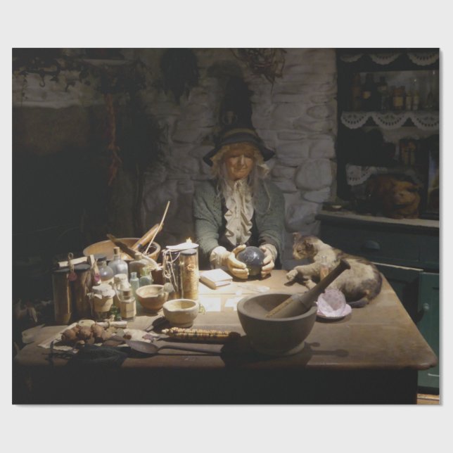 White Witch's Kitchen Museum, Witchcraft & MAGICK Wrapping Paper (Flat)
