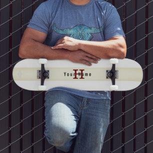 White with band Initial and Name HAMbyWG Skateboard