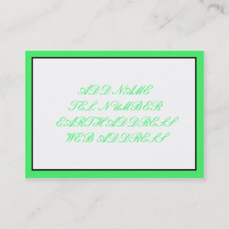 White with Black and Green Frame Business Card
