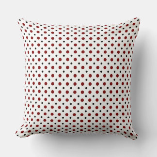 White with black and red polka dots throw pillow
