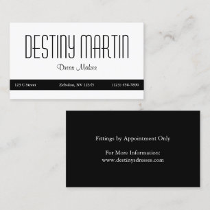 White with Black Contact Bar Business Card