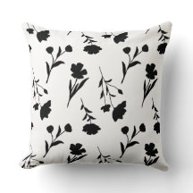 White with Black Flowers Pattern