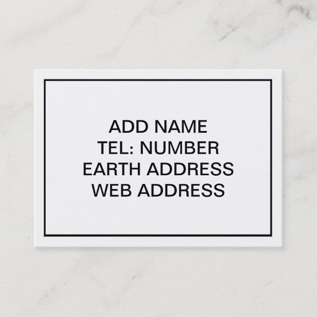 White with Black Frame Business Card (Front)