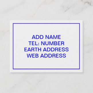 White with Blue Frame Business Card