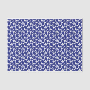 WHITE WITH BLUE PAISLEY PATTERNS TISSUE PAPER