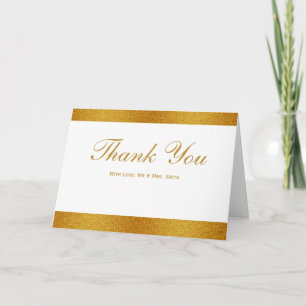 White with Gold Badge Band Thank You Card