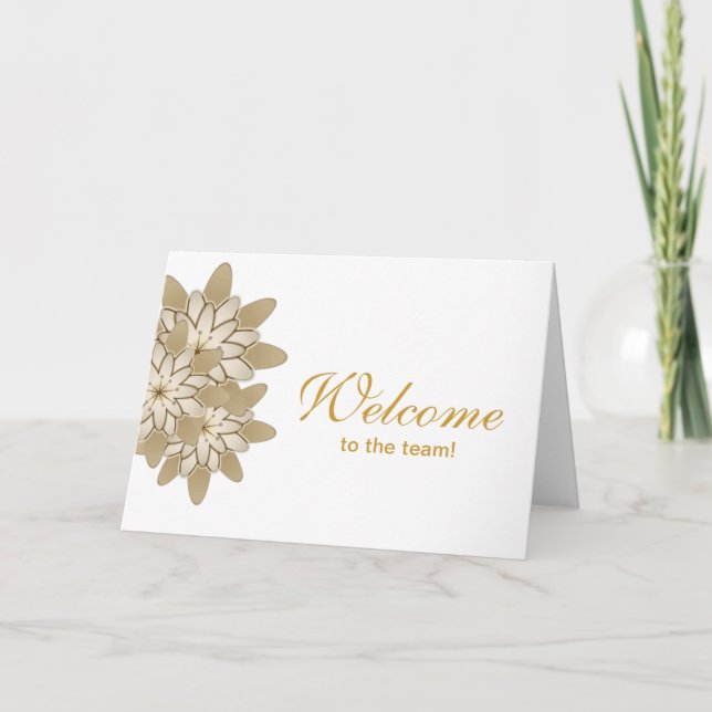 White with Gold Floral Lotus Thank You (Front)