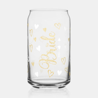 White with Gold Glitter Bride engagement rings  Can Glass