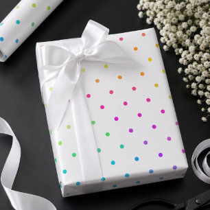 White with Multicolour Polka Dots Wrapping Paper