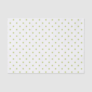 WHITE WITH PALE LIME GREEN POLKA DOTS TISSUE PAPER