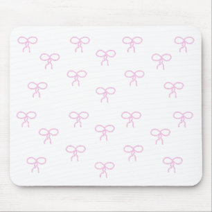 White With Pink Bows Mouse Pad