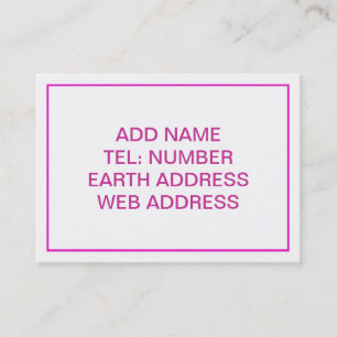 White with Pink Frame Business Card