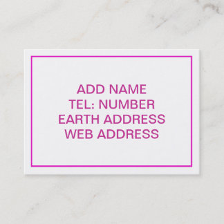 White with Pink Frame Business Card