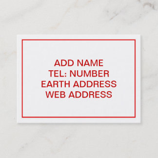 White with Red Frame Business Card