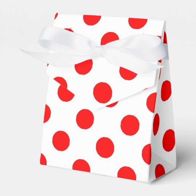 white with red polka dots favor box (Front Side)