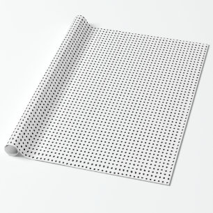 White with Small Black Spots Wrapping Paper