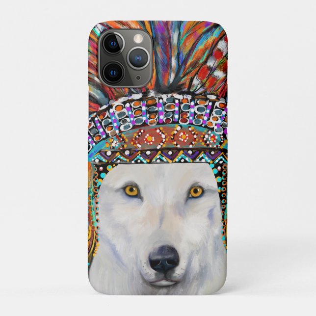 White Wolf Art Case-Mate iPhone Case (Back)