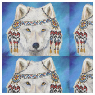 WHITE WOLF ART FABRIC