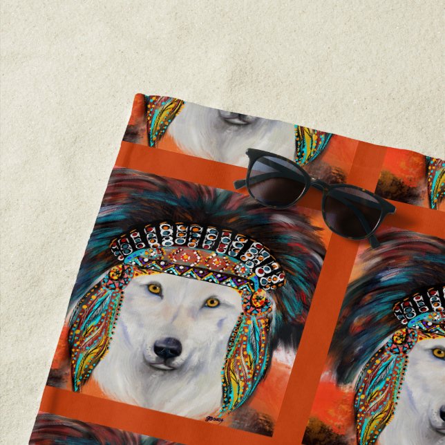 White Wolf Beach Towel (In Situ)