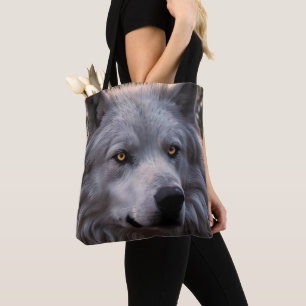 White Wolf Face, Tote Bag