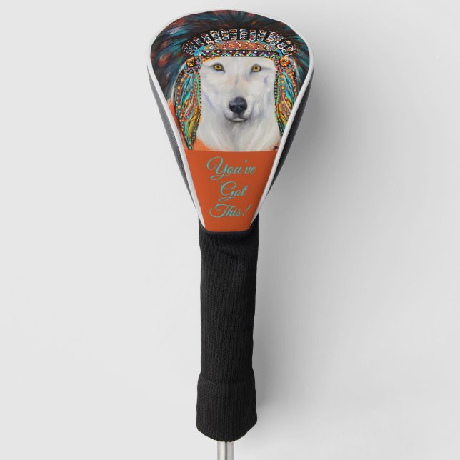 White Wolf Golf Head Cover (Front)