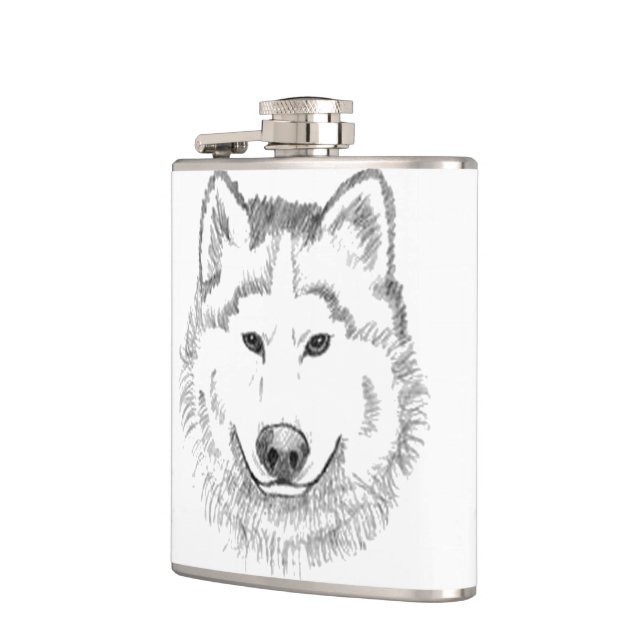 White Wolf Hip Flask (Left)