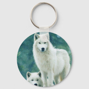 WHITE WOLF KEYCHAIN